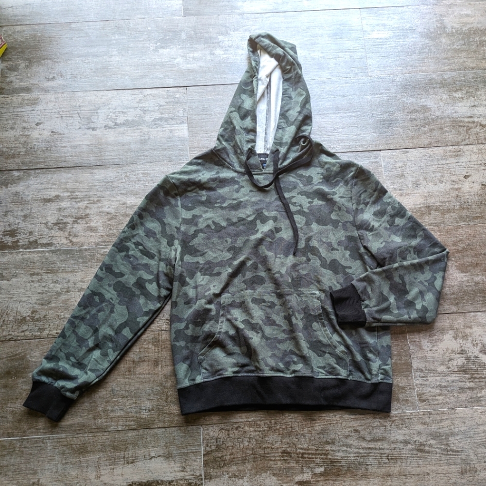 ANTHROPOLOGIE LEA & VIOLA Camouflage Hoodie Sweatshirt